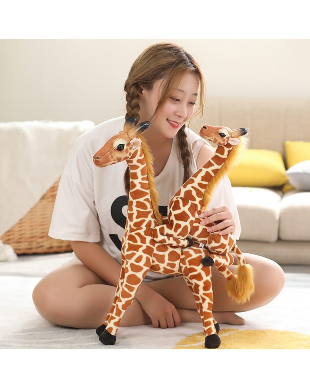 30-60cm Real Life Giraffe Plush Toys High Quality Soft Stuffed Animals Dolls front-4