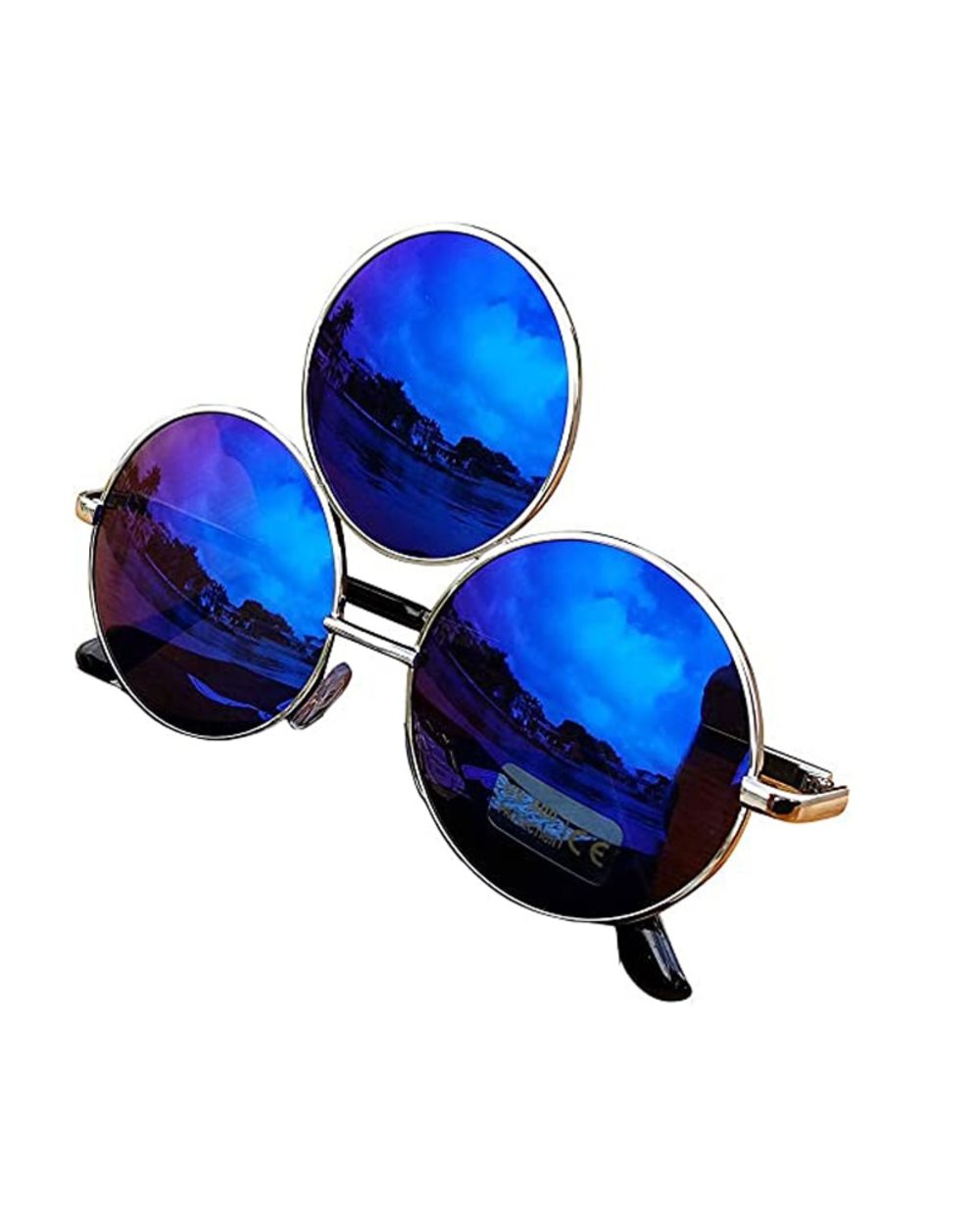 2022 New Third Eye Round Sunglasses Women/Men Reflective Mirrored Black Lens Sun Glasses Three Lenses Eyewear Shades Uv front-5