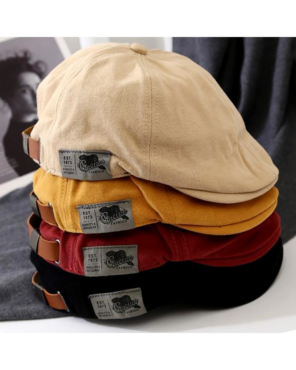 New Brand Cotton Beret Octagonal Forward Peaked Cap Autumn Winter Berets Hats British Painter Hat Military Beret Women front-0
