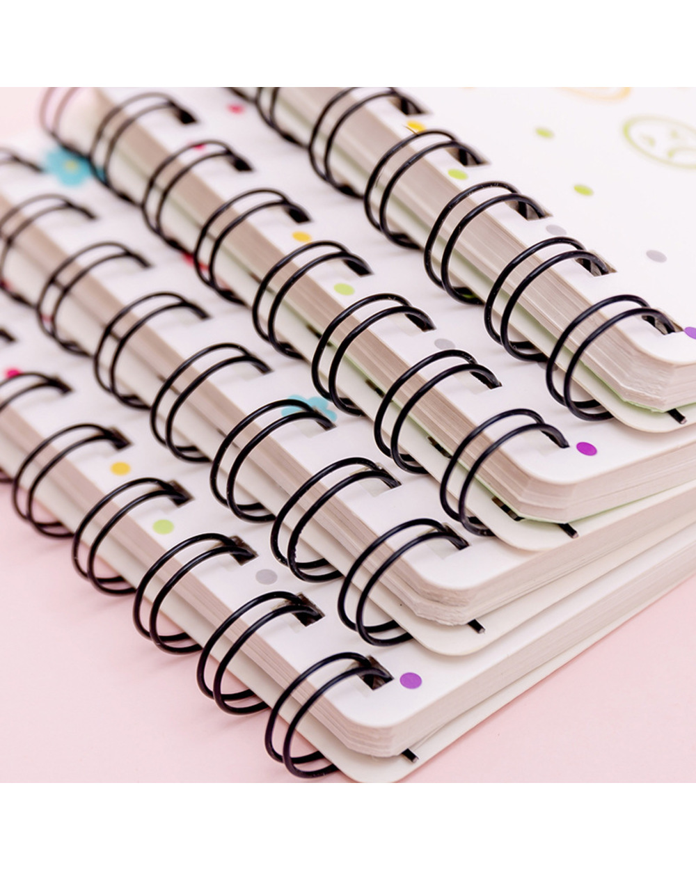 Small Flower Flip Coil Notebook Students Mini Portable A7 Pockets Notebook front-1