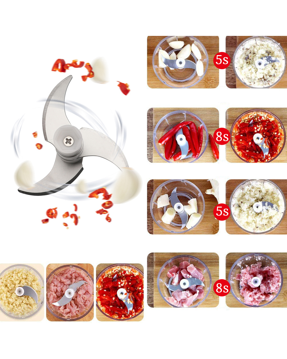250Ml Mini Usb Wireless Electric Garlic Masher Press Mincer Sturdy Vegetable Chili Meat Grinder Food Chopper Kitchen Ga front-3
