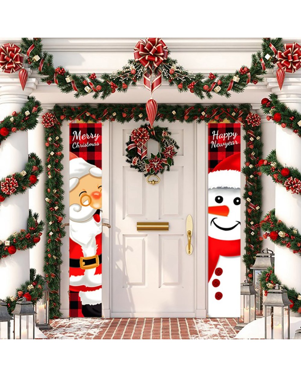 Christmas Door Decoration 2022 Merry Christmas Banner Decor for Home Hanging Christmas Ornament Happy New Year Gift 2022 front-2