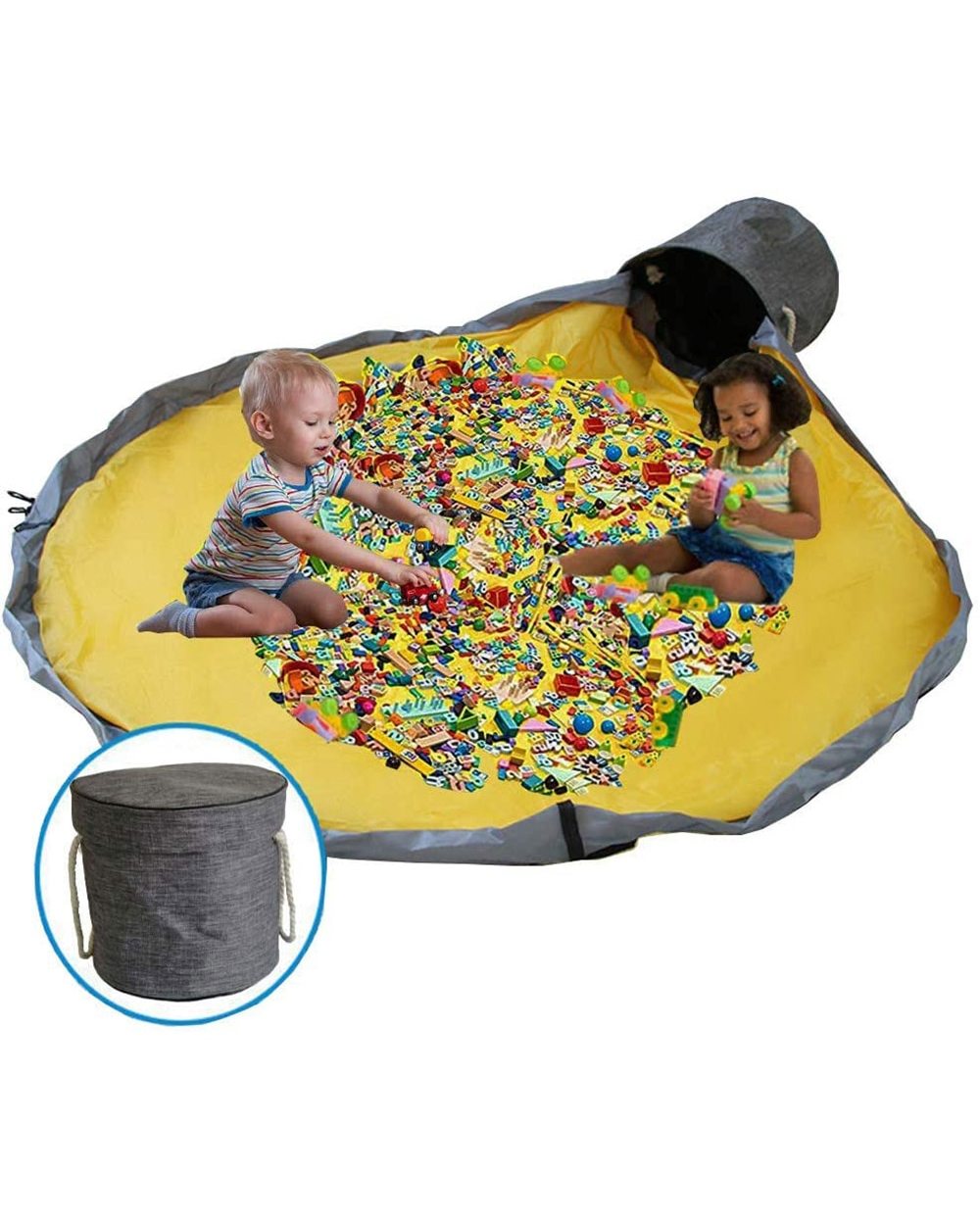 Toy Storage Bag Basket - Large Play Mat Toy Clean-up Storage Container Storage Bucket Waterproof Container For Kids front-0
