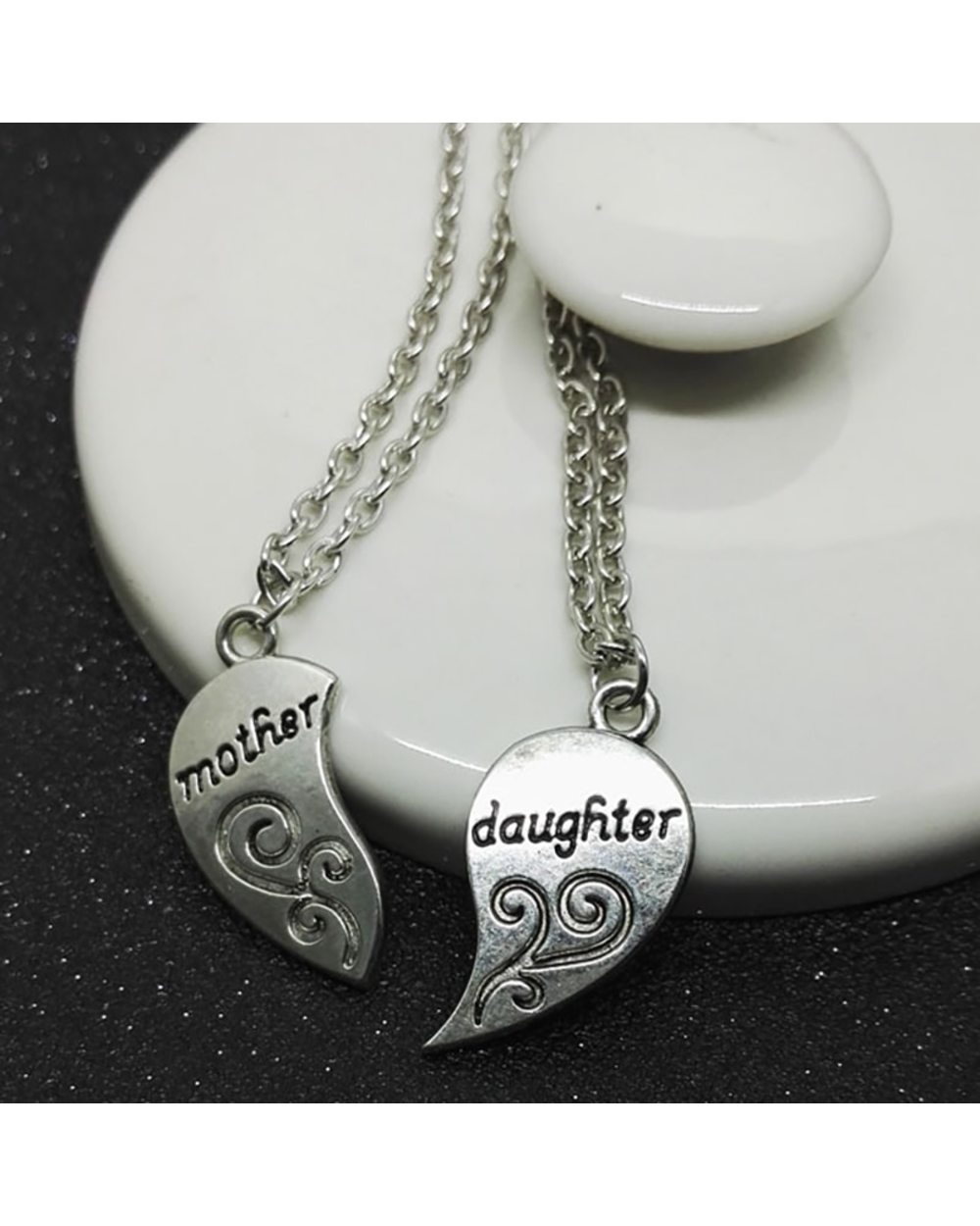 Set Mother Daughter Love Heart Necklace For Women front-4