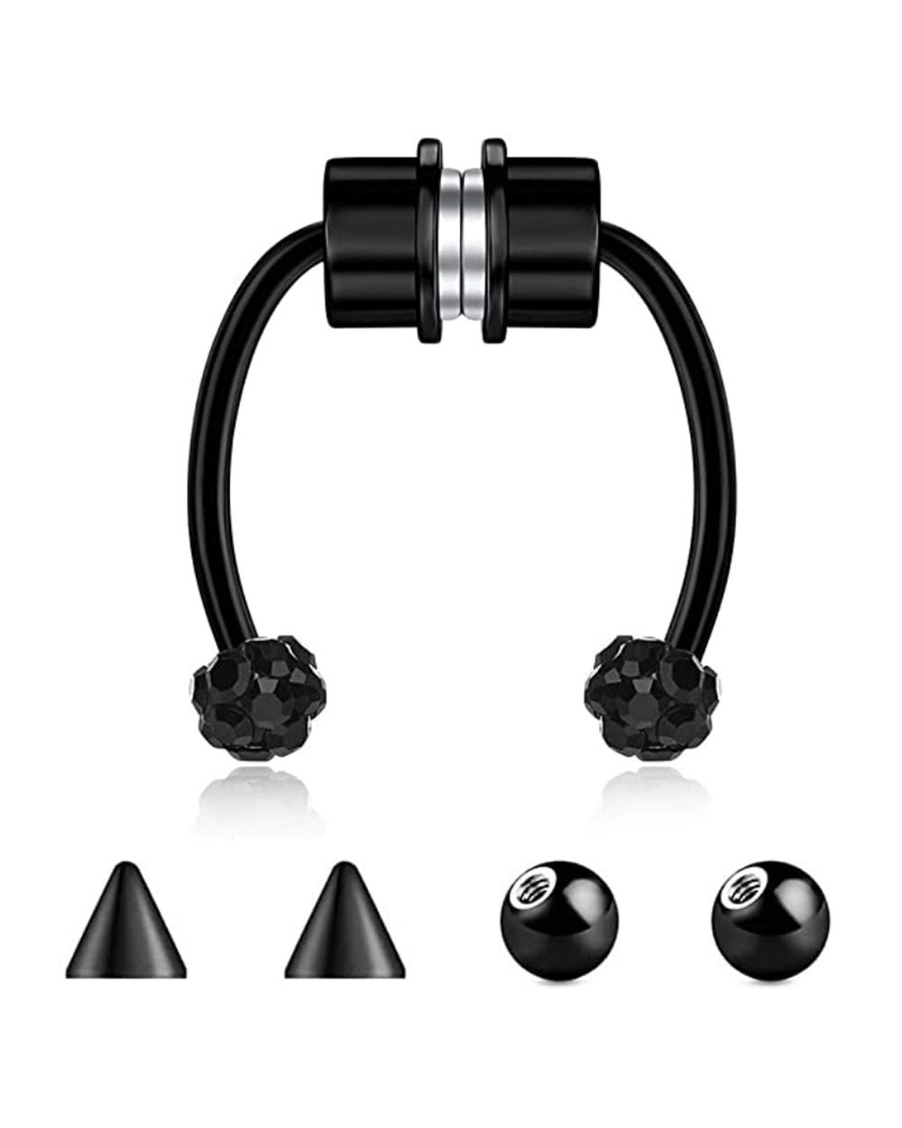 1pc 316L Stainless Steel Nose Piercing Faux Septum Piercing Nez Ring Jewelry Non Piercing Nose Ring Clip front-3