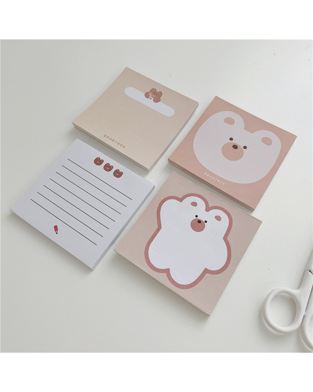 Ins Cartoon Cute Bear Khaki Memo Pad Student Mini Notepad Kawaii Stationery Office Record To Do List Message Paper 50 S front-0