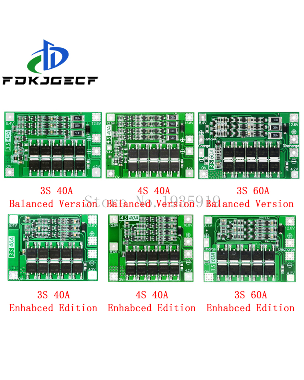 3S/4S 40A 60A Li-Ion Lithium Battery Charger Protection Board 18650 Bms For Drill Motor 11.1V 12.6V/14.8V 16.8V Enhance front-0