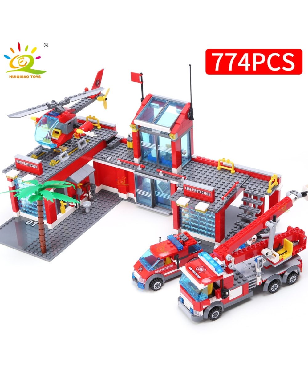 Blocks Toy 774pcs Fire Station Model Building Blocks City Construction Firefighter Truck Educational Bricks Toys Child front-1