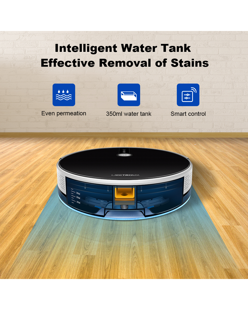 LIECTROUX C30B Robot Vacuum Cleaner AI Map Navigation,Memory,Smart Partition,WiFi front-2