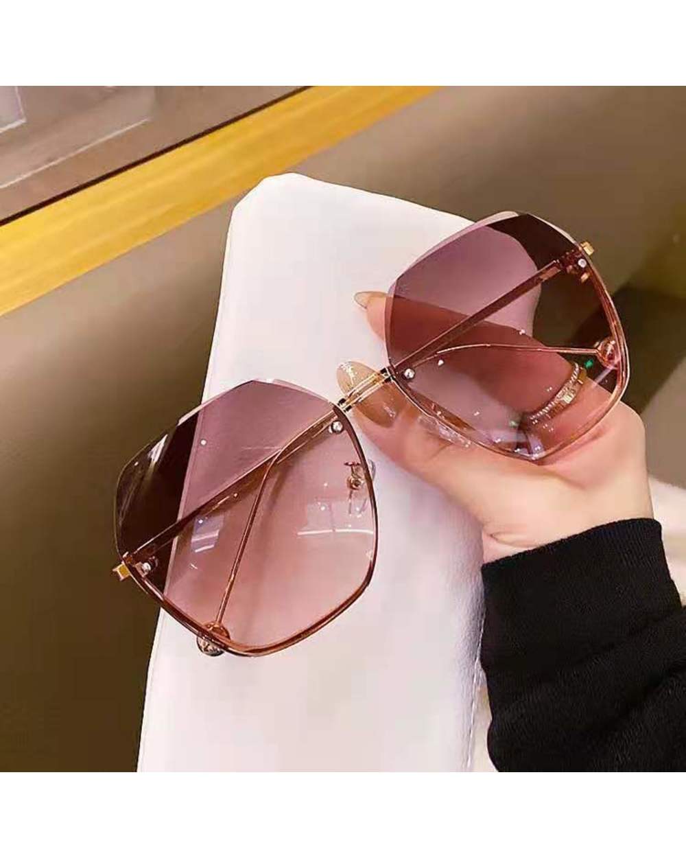 Fashion Hexagon Sunglasses Women Brand Designer Luxury Gradient Lens Sun Glasses Lady Square Oversized Shades Female Ey front-2