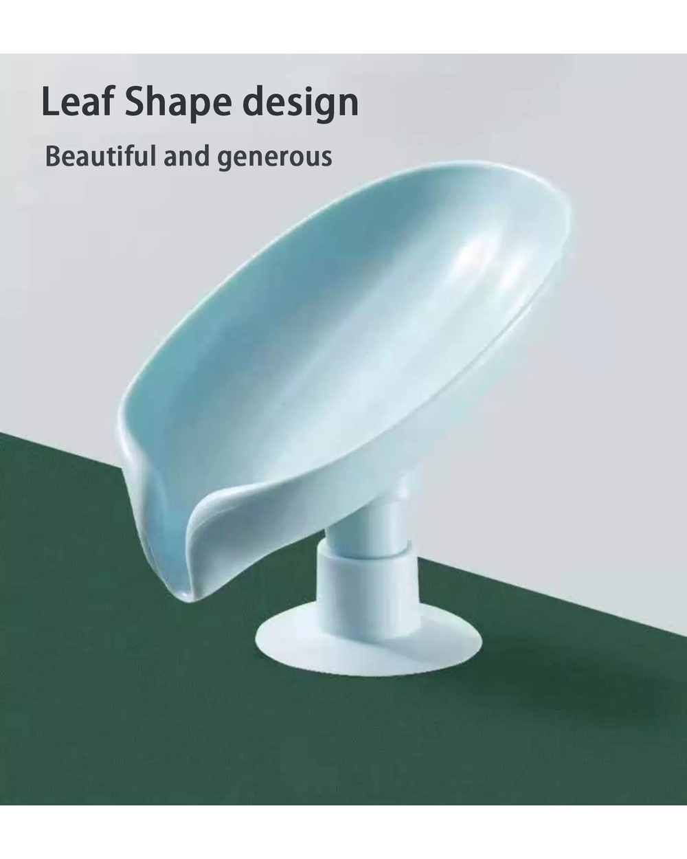 Leaf Shape Soap Box Bathroom Drain Soap Holder Non-Slip Drain Soap Storage Case Container With Sucker Tray Gadgets Accr front-2