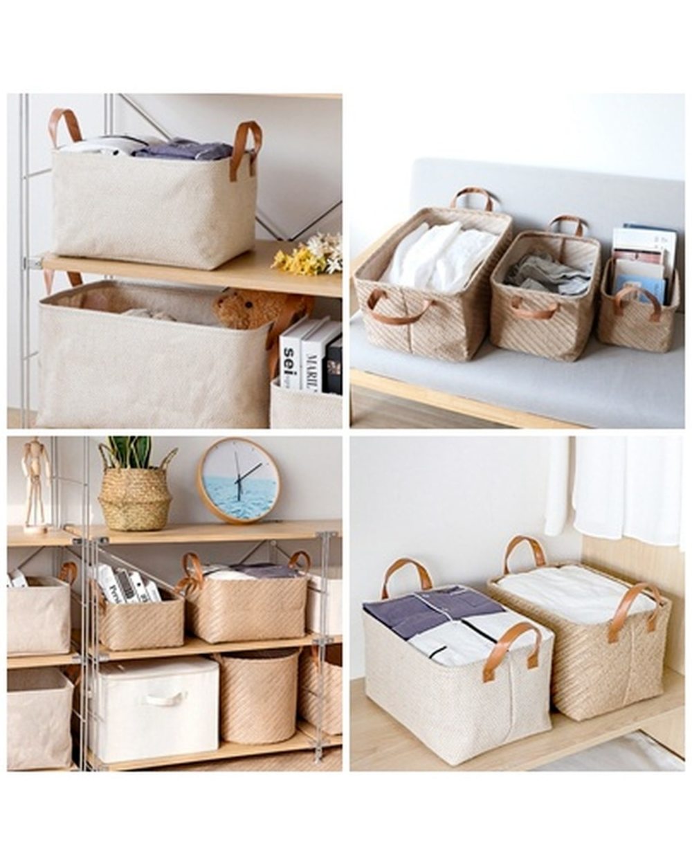 Eco Friendly Rectangular Jute Storage Baskets front-3