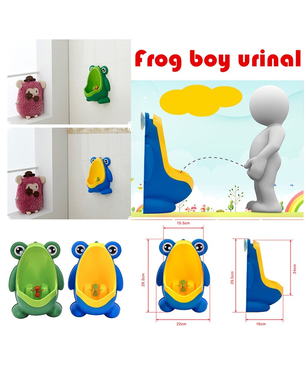 Baby Boy Potty Toilet Training Frogs Children Stand Vertical Urinal Boys Penico Pee Infant Toddler Wall-Mounted New Arr front-1