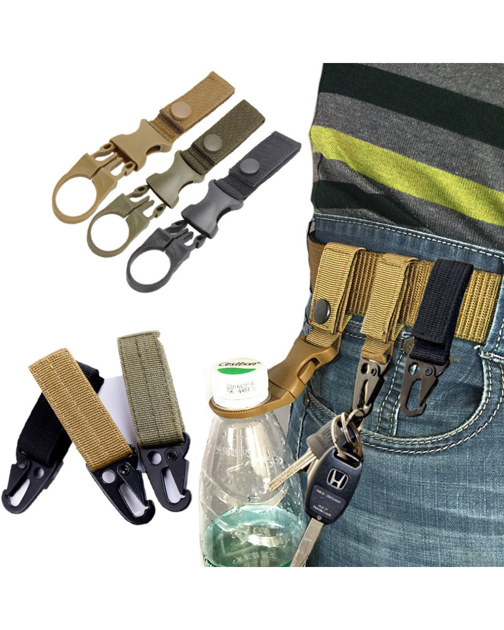 Outdoor Backpack Hook Military Tactical Nylon Safety Tool Accry Hiking Hunting Clim Survival Strap Hook Euipment front-0