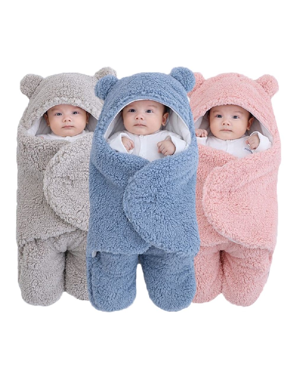 Baby Sleeping Bags Ultra-Soft Fluffy Fleece Newborn Receiving Blanket Infant Boys Girls Clothes Sleeping front-0
