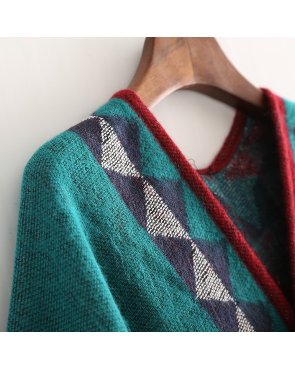 Tassel Poncho Scarf Winter Warm Shawl Wrap Knit Wild Soft Thick Blanket VG06 front-1