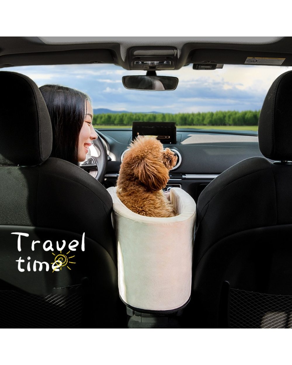 Portable Car Safety Pet Seat Cat Dog Bed Travel Central Control front-2