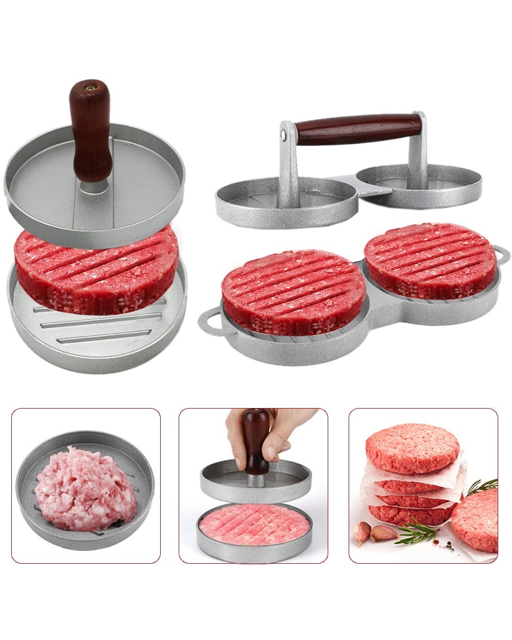 Round Shape Hamburger Meat Beef Grill burger maker front-0