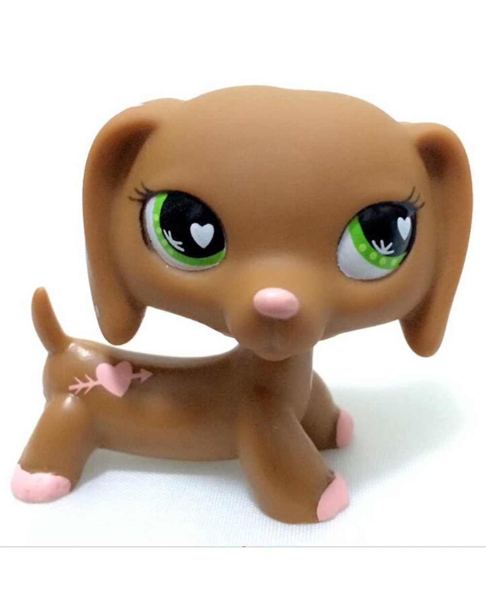 original dog cocker Rare animal pet shop lps toy dog dachshund brown front-0