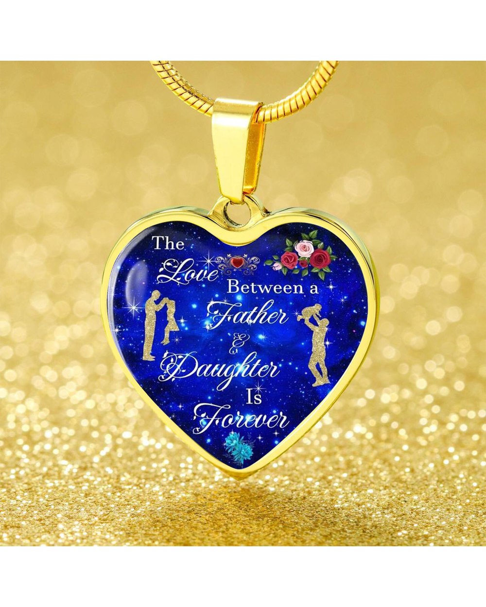 To My Daughter Loves You Love Heart Pendant Necklaces front-4