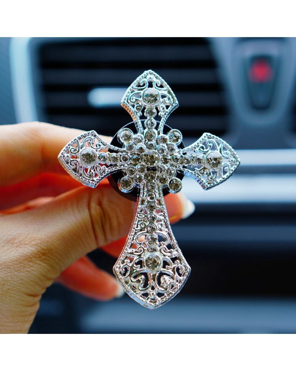Jesus Crucifix Cross Air Freshener Clip Car Perfume Decoration Air Conditioner Outlet Car front-0