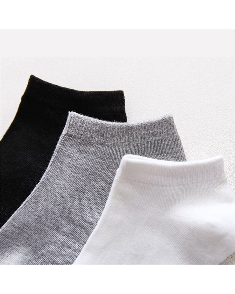 5 Pairs/Lot Low Cut Men Socks Solid Color Black White Gray Breathable Cotton Sports Socks Male Short Socks Women Men front-5