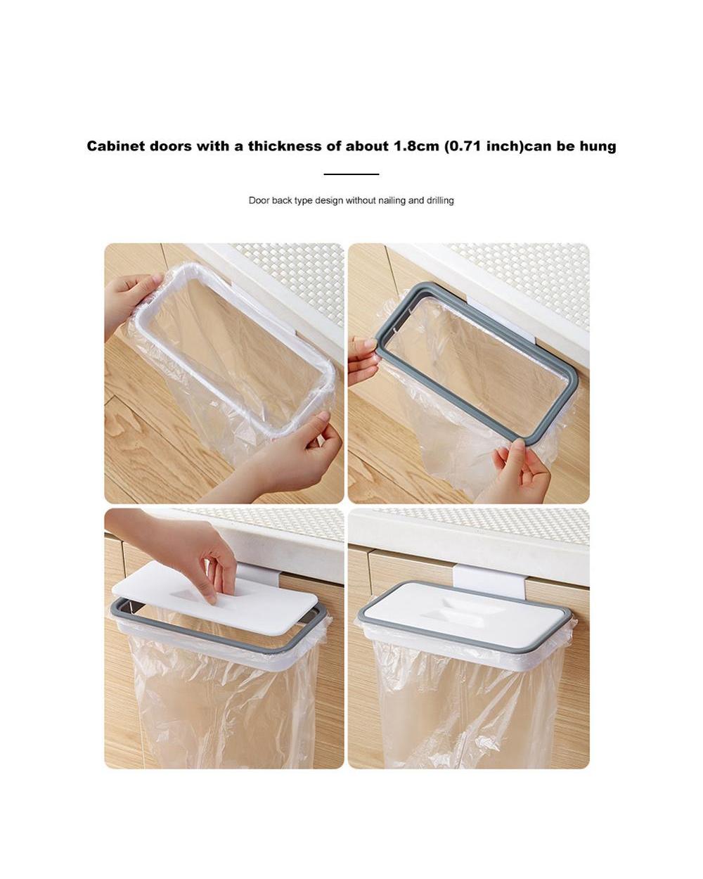 Portable Plastic Garbage Hanging Bag- Kitchen Trash Storage Rack Bag front-2