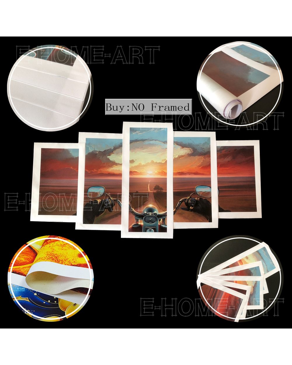 Japan Anime Cartoon Getter Robo Picture Print Anime 5 Panel Canvas Art Wall Decor front-5