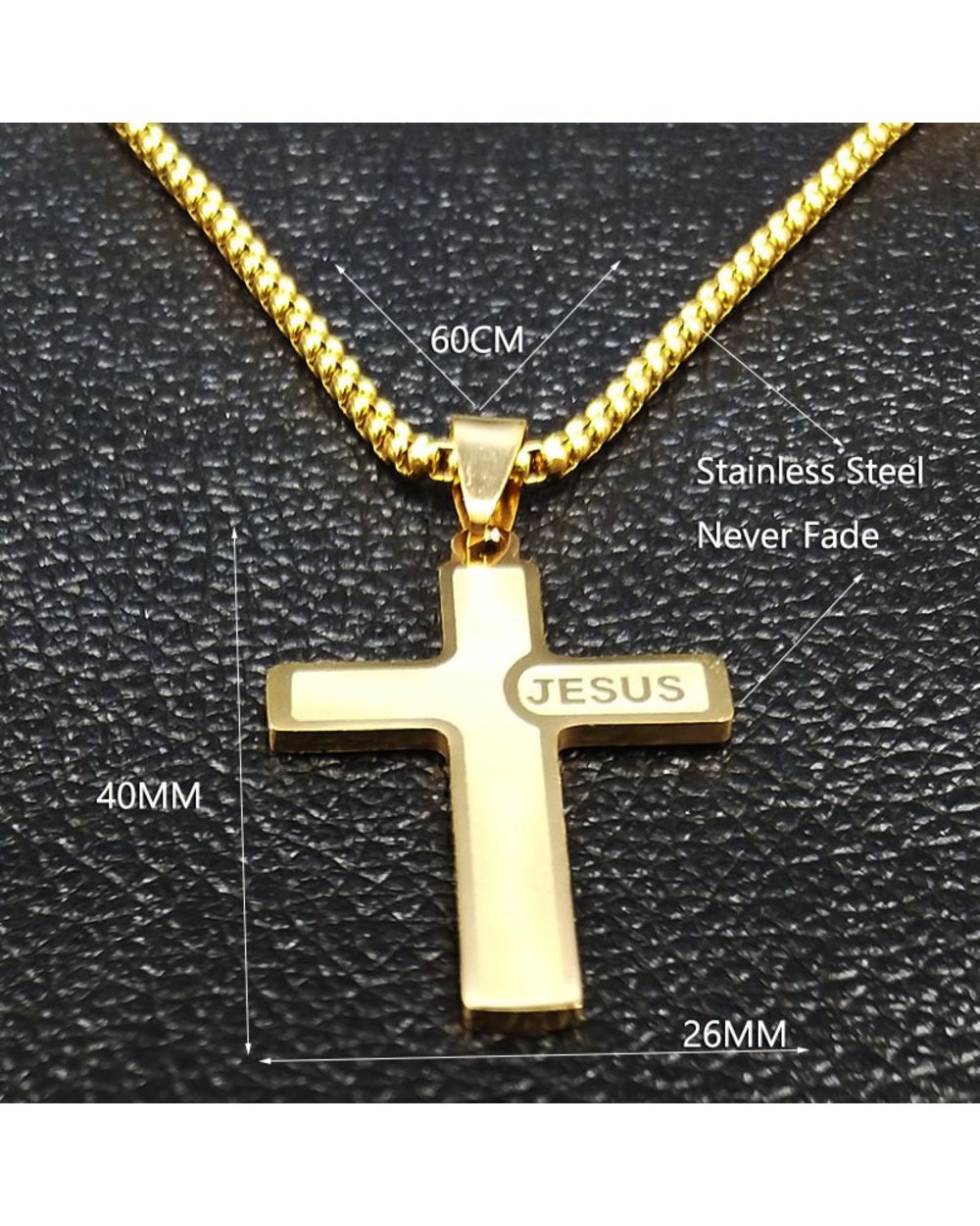 Jesus Cross Stainless Steel Necklaces front-4