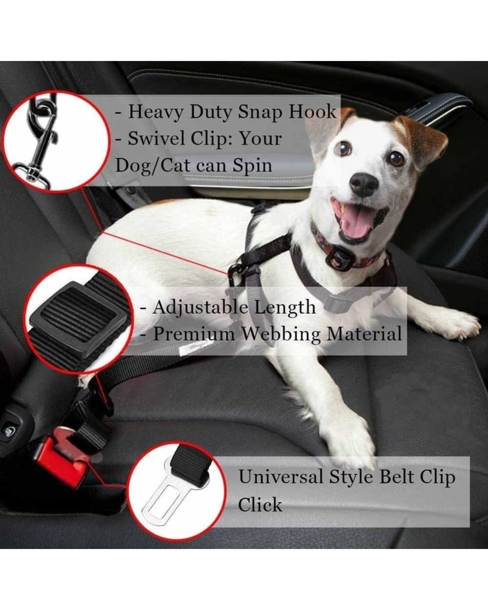 Adjustable Pet Safety Seat Belt front-2