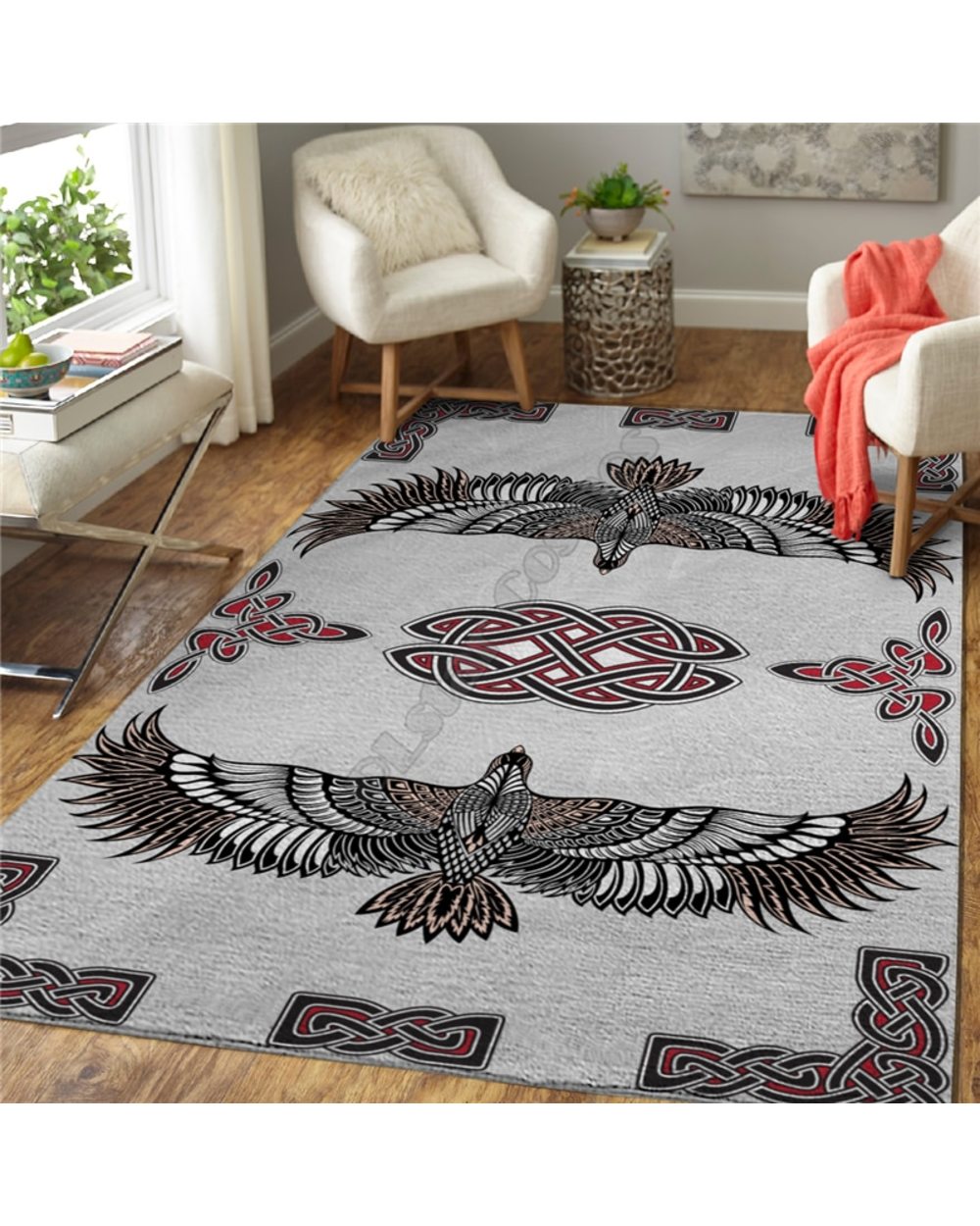 Viking Tattoo Rug 3D All Over Printed Carpet Mat Living Room Flannel Bedroom front-2