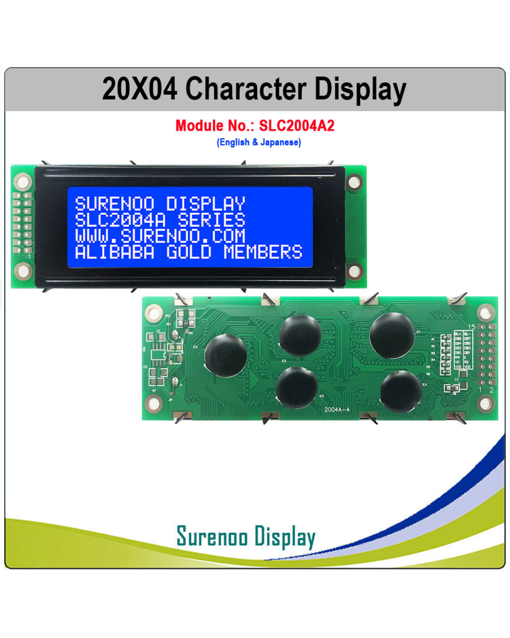 English Japanese Cyrillic Hebrew Russian European 204 20X4 2004 Character Lcd Module Display Screen Lcm White Blue Led front-4
