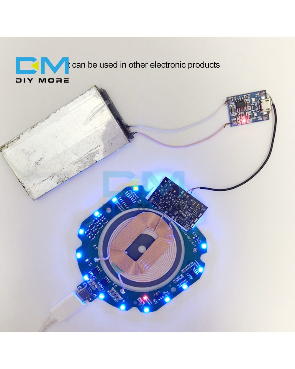 Type-C Micro Usb 10W/15W Fast Charge Wireless Charge Module Transmitter Pcba Circuit Board 5-12V/5-9V Coil Qi Diy Charg front-4