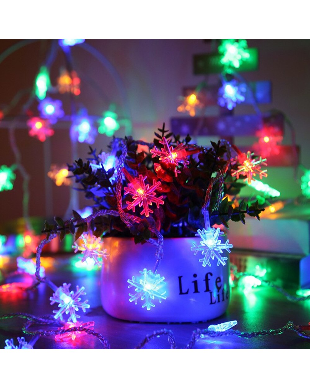 2M 3M 20 Leds Christmas Tree Snow Flakes Light String Fairy Light Xmas Party Home Wedding Garden Christmas decorations front-4