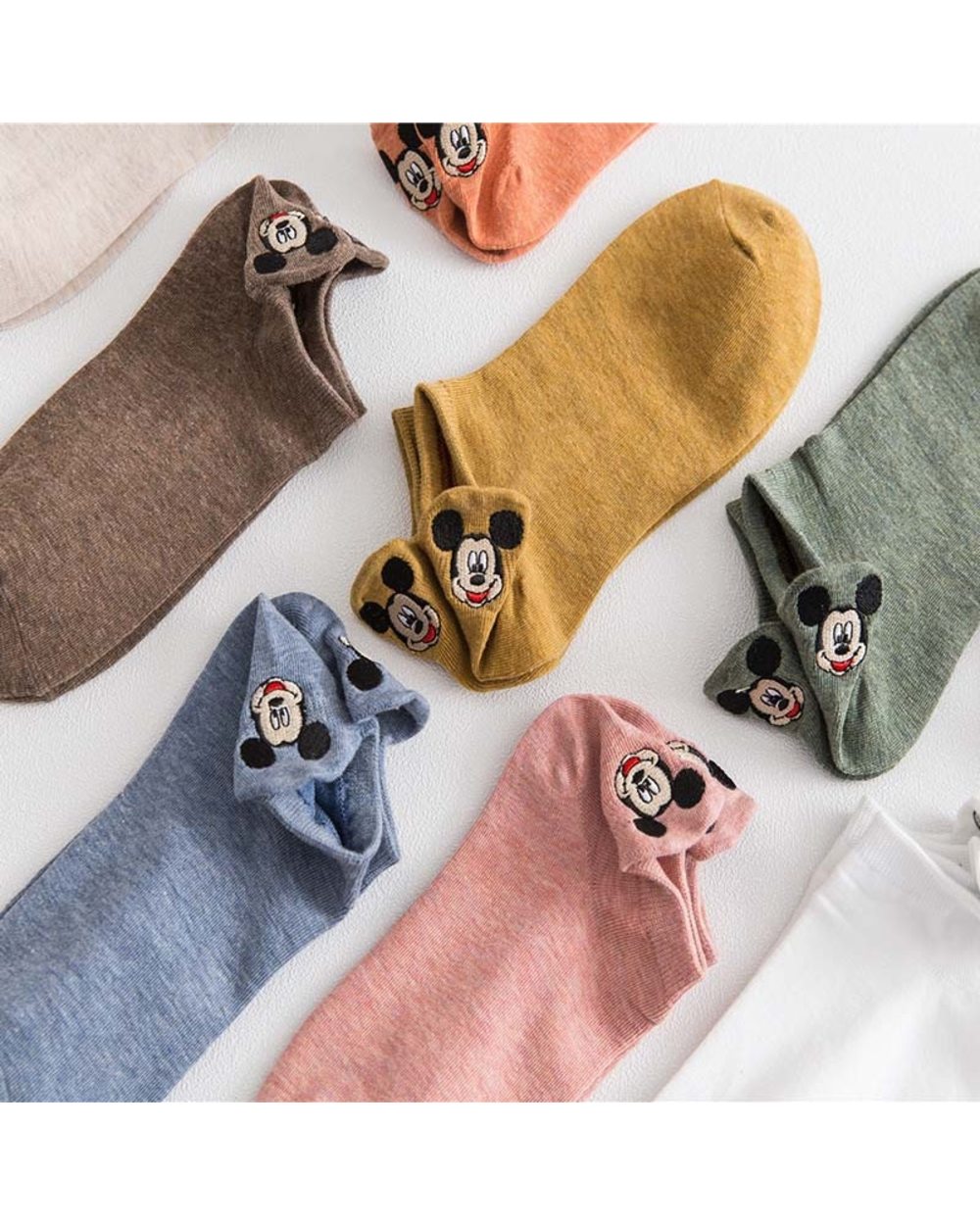 Set 4 Pairs Fashion Socks Women Cartoon socks Cute Embroidery Casual Funny Ankle Socks Pack front-3