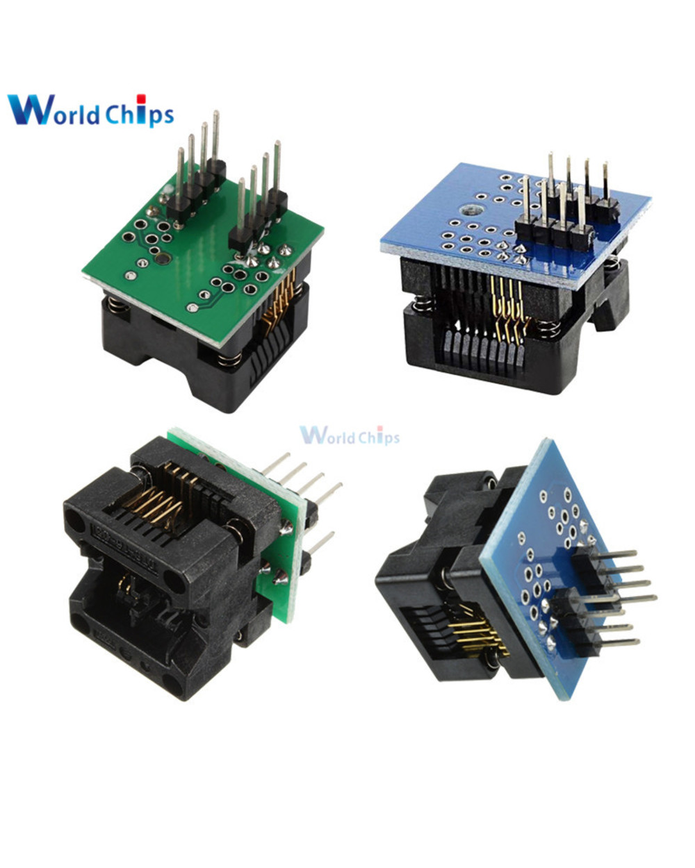 Soic8 Sop8 To Dip8 Ic Socket Wide-Body Seat Wide 150Mil 200Mil Programmer Adapter Socket Blue/Green Smart Electronics front-0