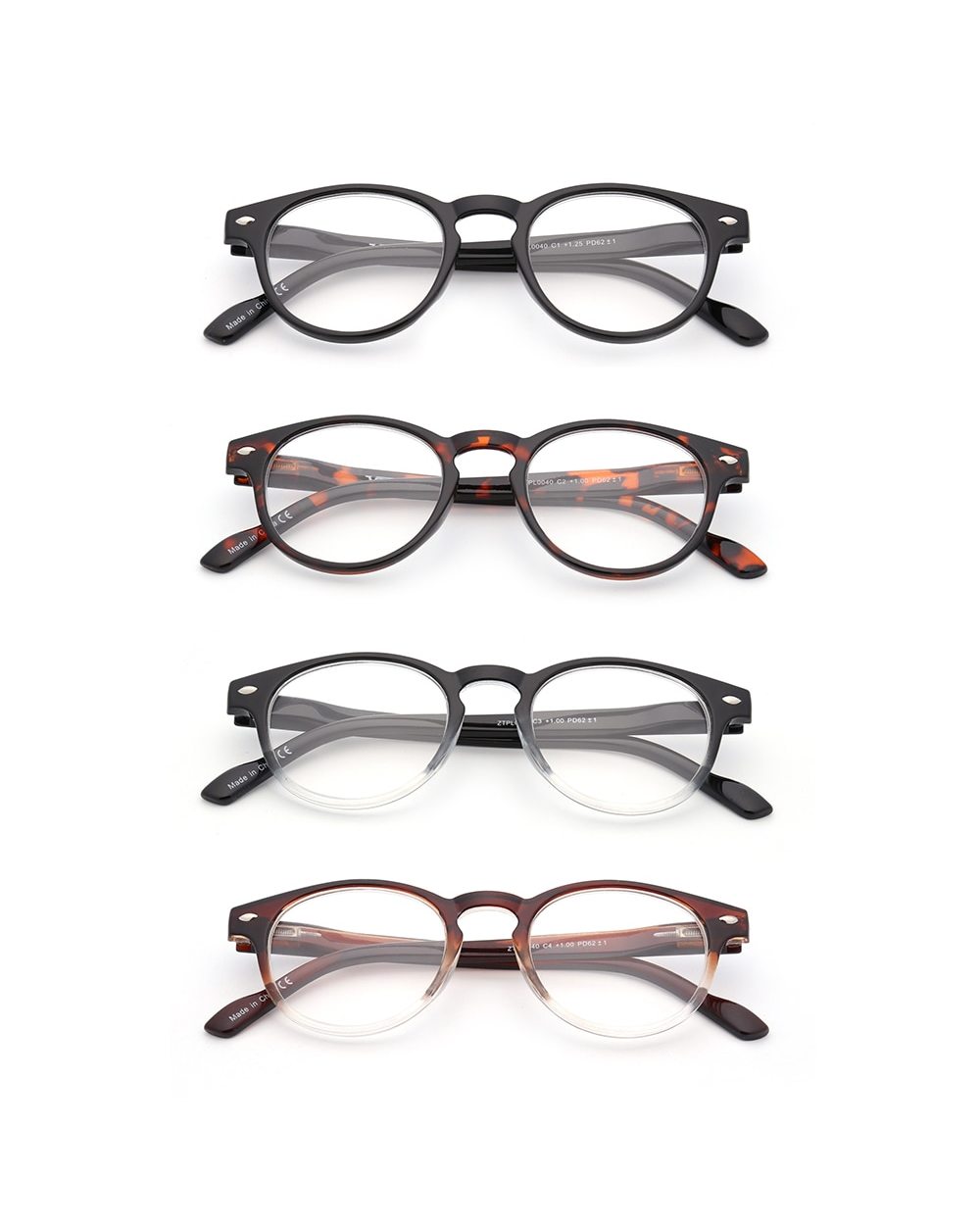 Jm Spring Hinge Women Men Reading Glasses Round Magnifier Diopter Presbyopic Glasses front-3