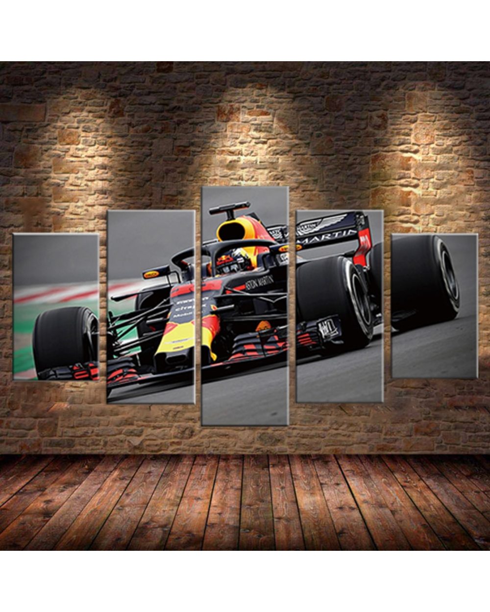Mclaren F1 Race Car Vehicle Raceway Racing Picture Print Sports 5 Panel Canvas Art Wall Decor front-0