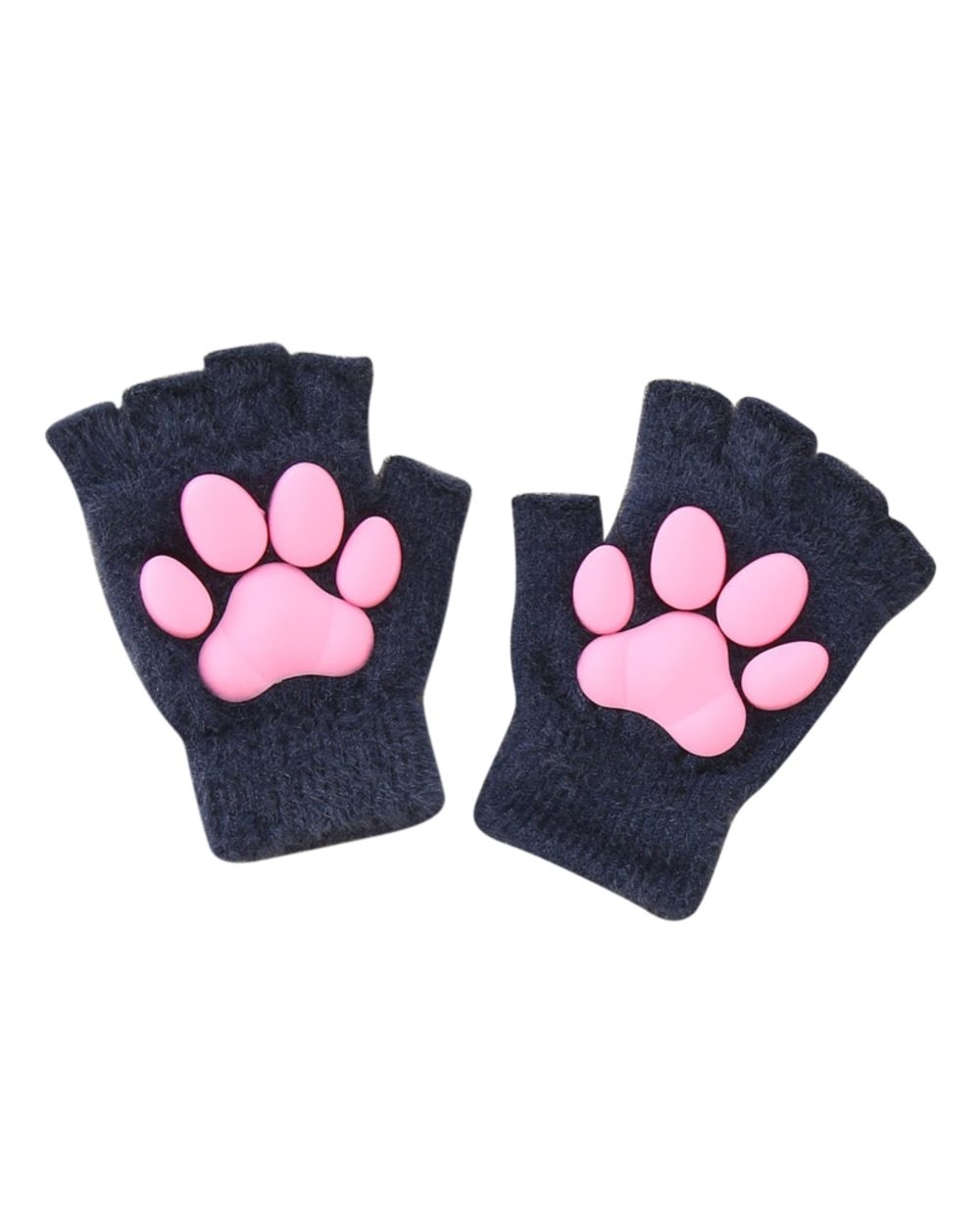 Fashion Silicone Cat Claw Gloves Fingerless Plush 3D Toes Cat Paw Hand Sleeves Knitted Kitten Mittens Lolita Cosplay Su front-4