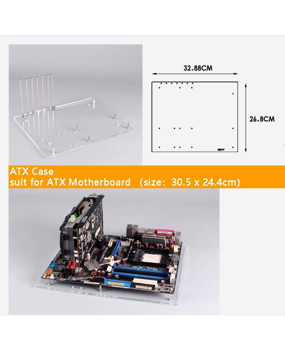 Pc Open Frame Test Bench Chassis Mini Itx Matx Eatx Atx Motherboard Computer Case Diy Wall Stand Vesa Back Hanger Holder front-5