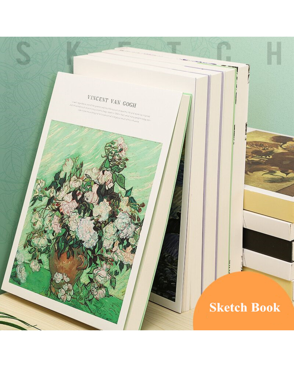 Minkys 120 Sheets Thickened Paper Sketch Book Beige Paper Art Drawing Painting Book Graffiti Sketchbook School Office S front-0