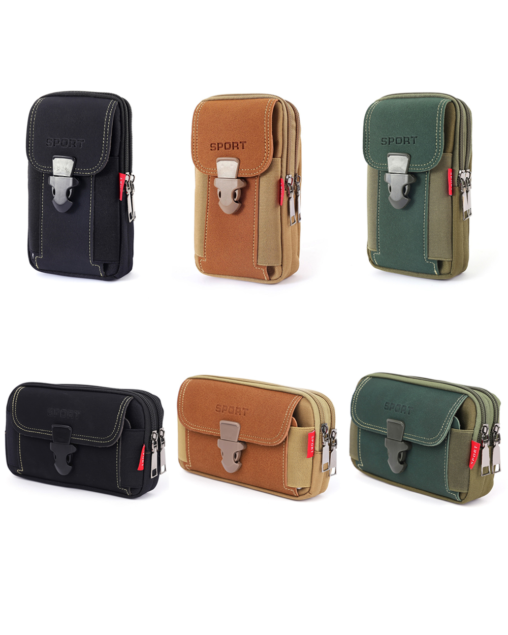 Men Fashion Waist Bag Casual E Phone Purse Pocket Outdoor Sports Tactical Pouch Belt Waist Pack Fanny Bag Running Pouch front-1