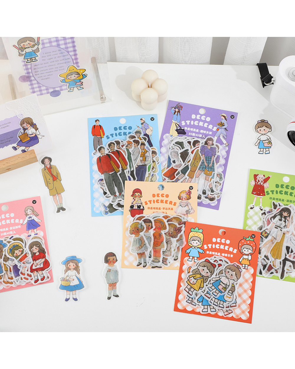 40 Pcs/Pack Cute Cartoon Girl Decorative Sticker Scrapbooking Diy Label Diary Stationery Album Journal Fashion Boy Stick front-1