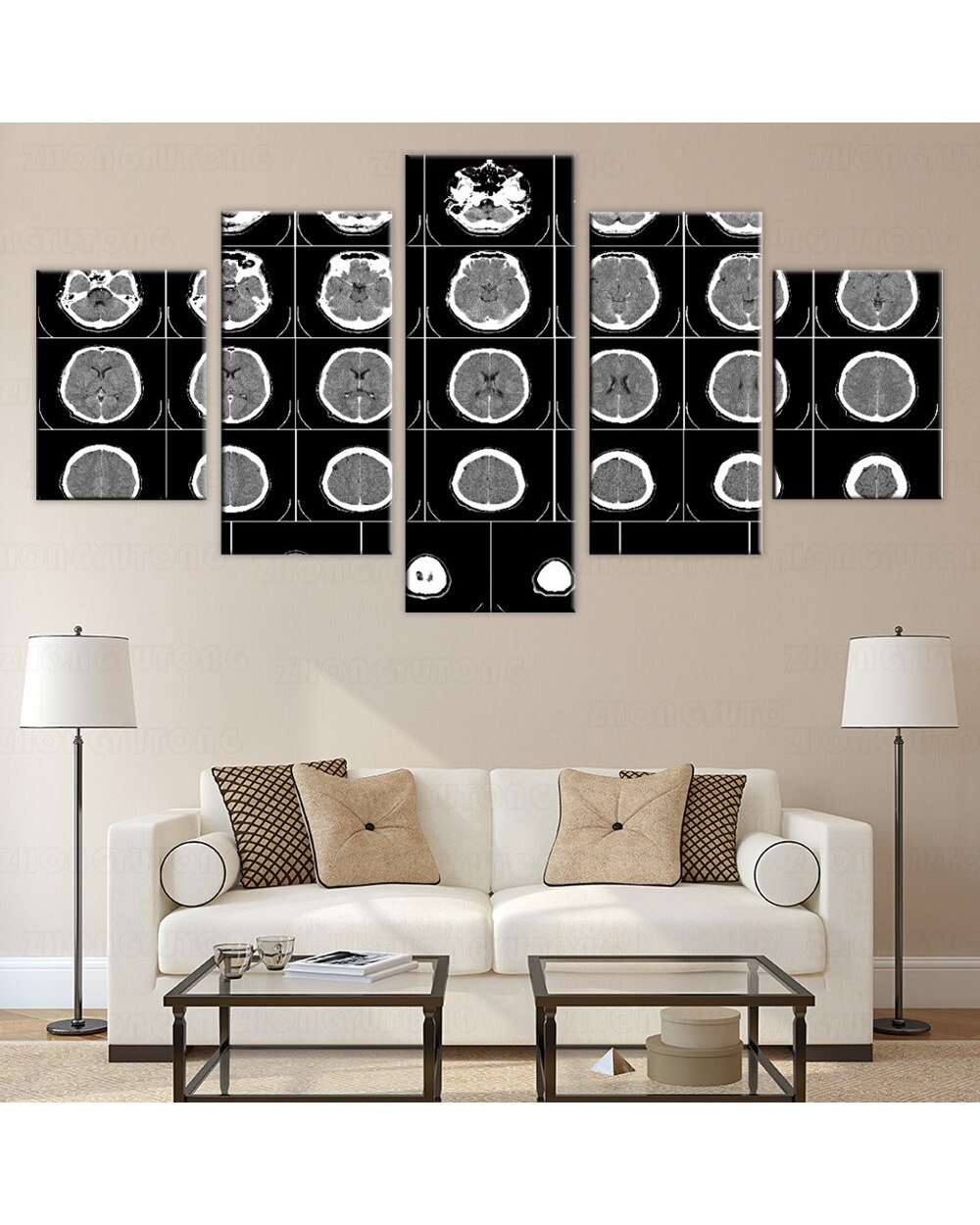 Technology X-Ray Computer Tomography Picture Print Science 5 Panel Canvas Art Wall Decor front-0