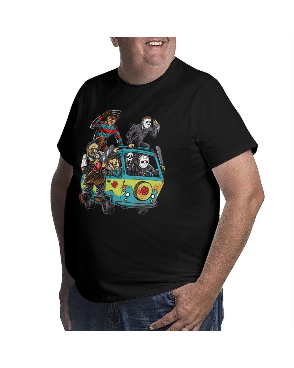 T Shirts Horror Chucky Jason Voorhees Michael Myers Clothing Big Tall Tee Shirt Plus Size 6XL T-Shirt front-1