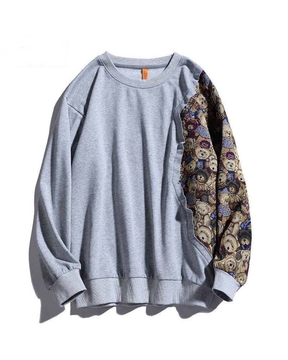 Oversized Sweatshirts Harajuku Patchwork Fashion Bear Sweatshirts Long Sleeve Pullover Clothes front-3