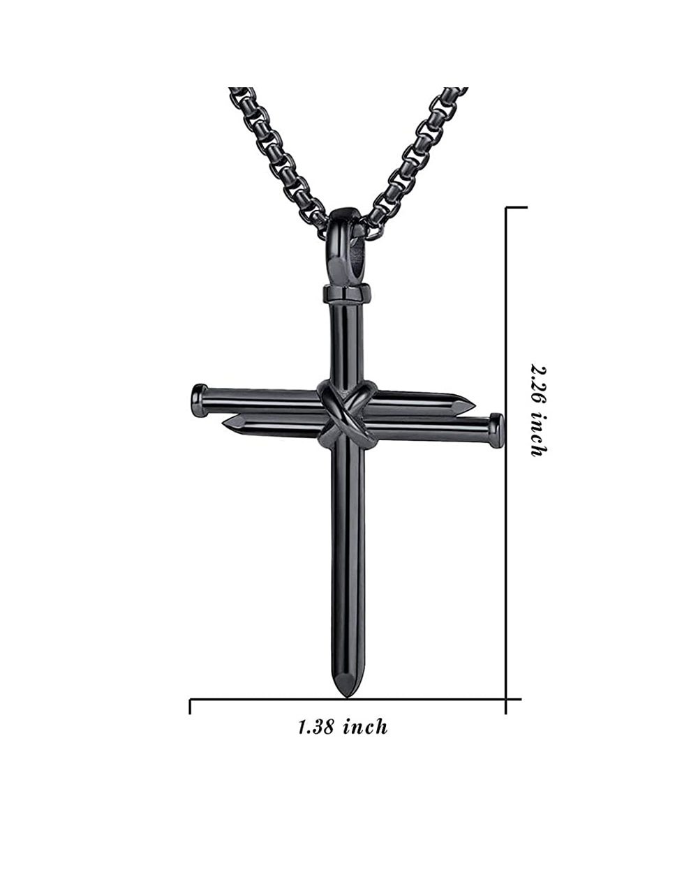 Nail Cross Necklace Vintage front-5