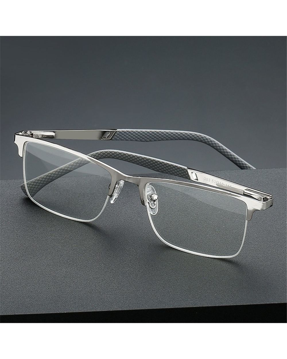 New Men Metal Half Frame Anti Blue Light Eyewear Business Reading Glasses Men Metal Glasses Frame Optical Glasse front-1