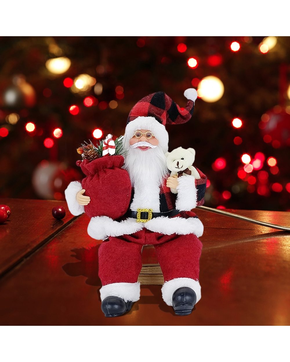 Christmas sitting old man doll ornaments Child Gift front-3