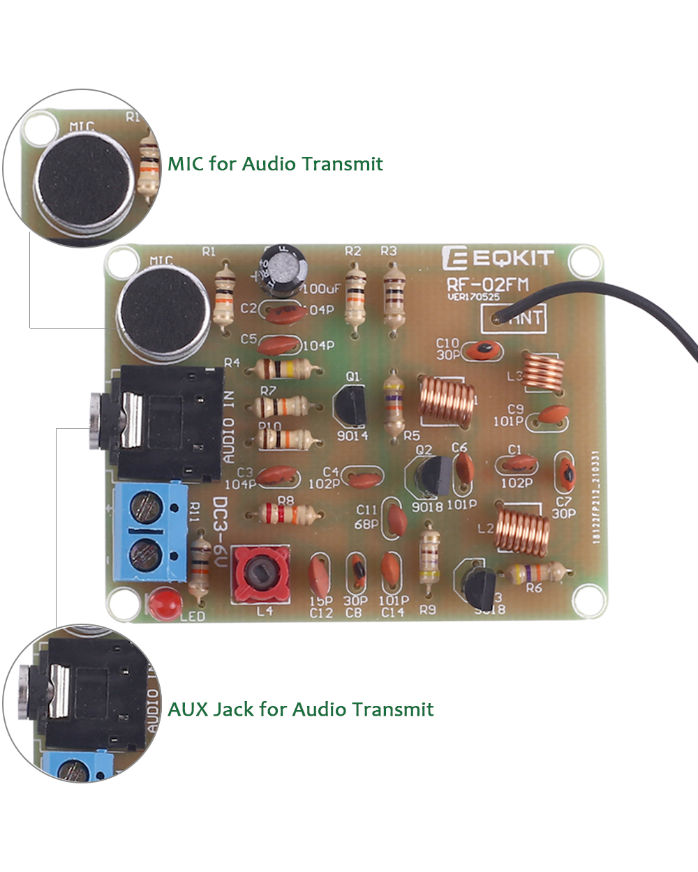 88-108Mhz Diy Kit Fm Radio Transmitter And Receiver Module Frequency Modulation Stereo Receiving Pcb Circuit Board front-1